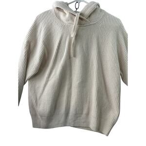 Gap CashSoft Shaker-Stitch Hooded Pullover Sweater – Birch Beige – Size M Tall
